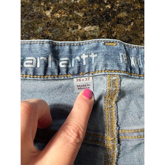 Carhartt Rugged Flex Men's Jeans 36x32 Blue Light Wash Straight Relaxed - Picture 9 of 10